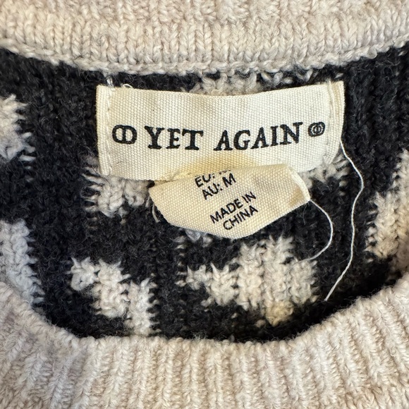 Women's Leopard Print Soft Sweater - Black and Cream - Picture 2 of 6